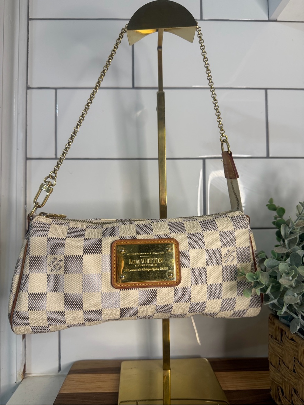 Authentic Louis Vuitton Eva Shoulder Bag – Damier Azur